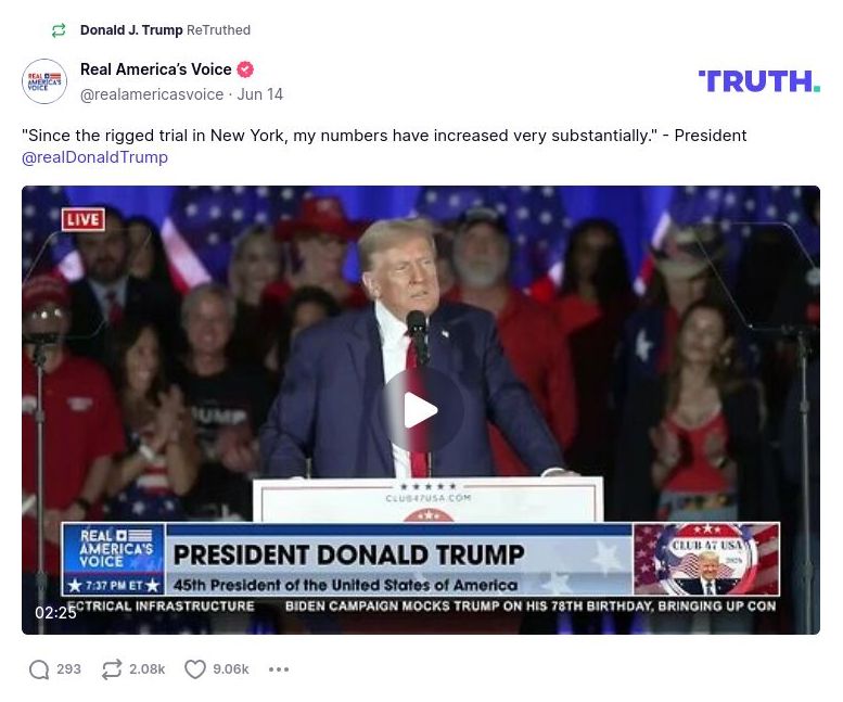 Post image from Donald Trump