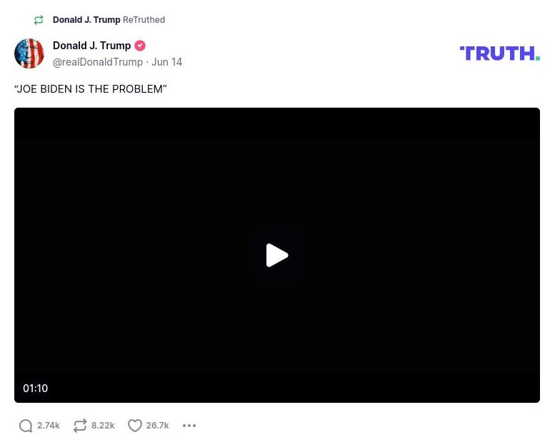 Post image from Donald Trump