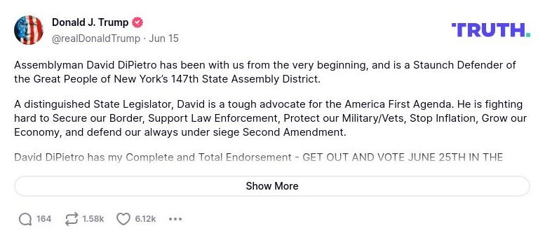 Post preview from Donald Trump