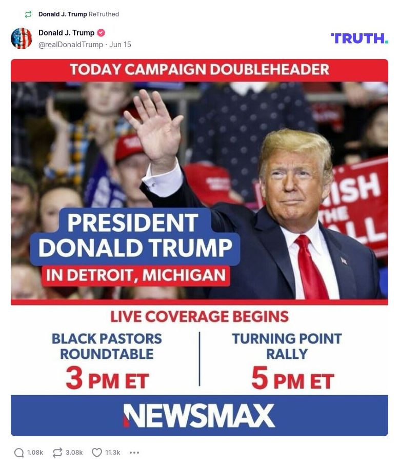 Post image from Donald Trump