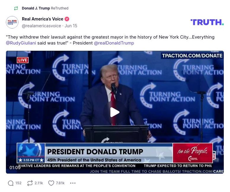 Post image from Donald Trump