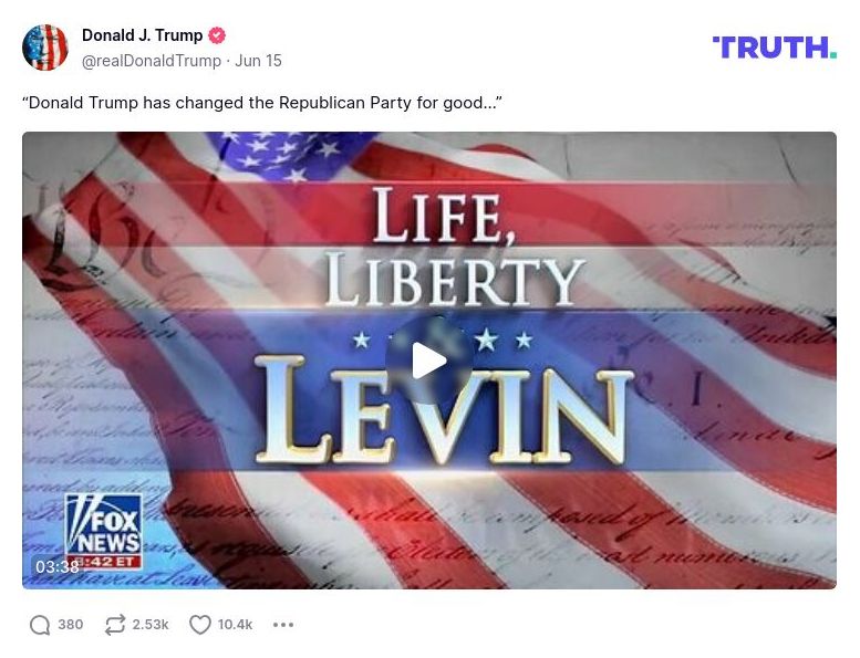 Post image from Donald Trump