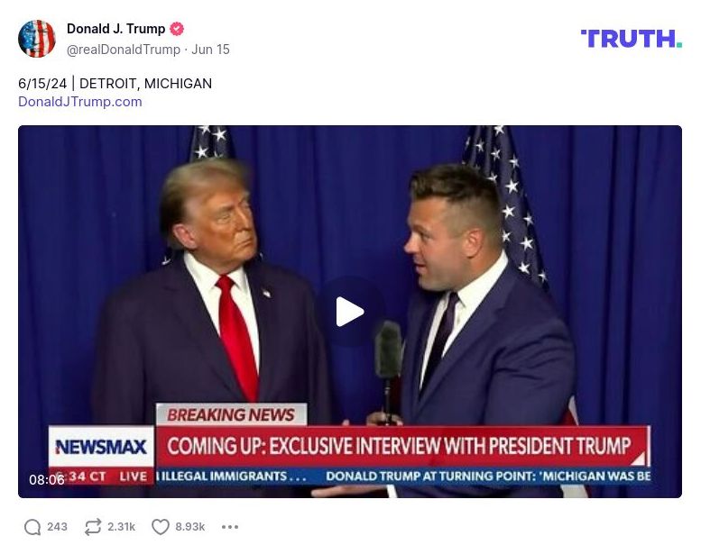 Post image from Donald Trump