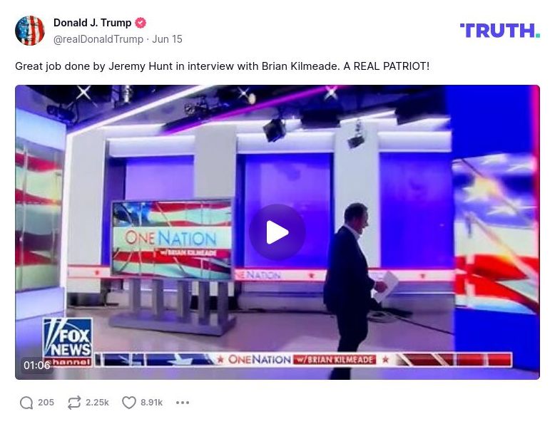 Post image from Donald Trump