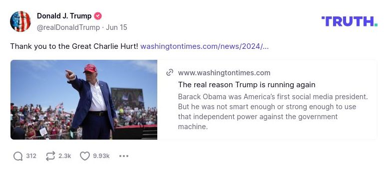 Post image from Donald Trump