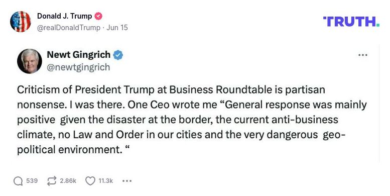 Post image from Donald Trump