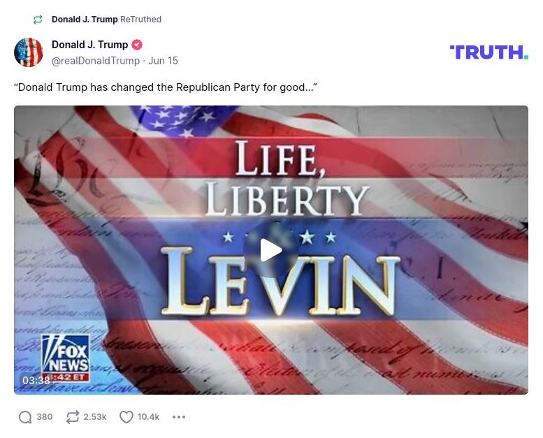 Post image from Donald Trump