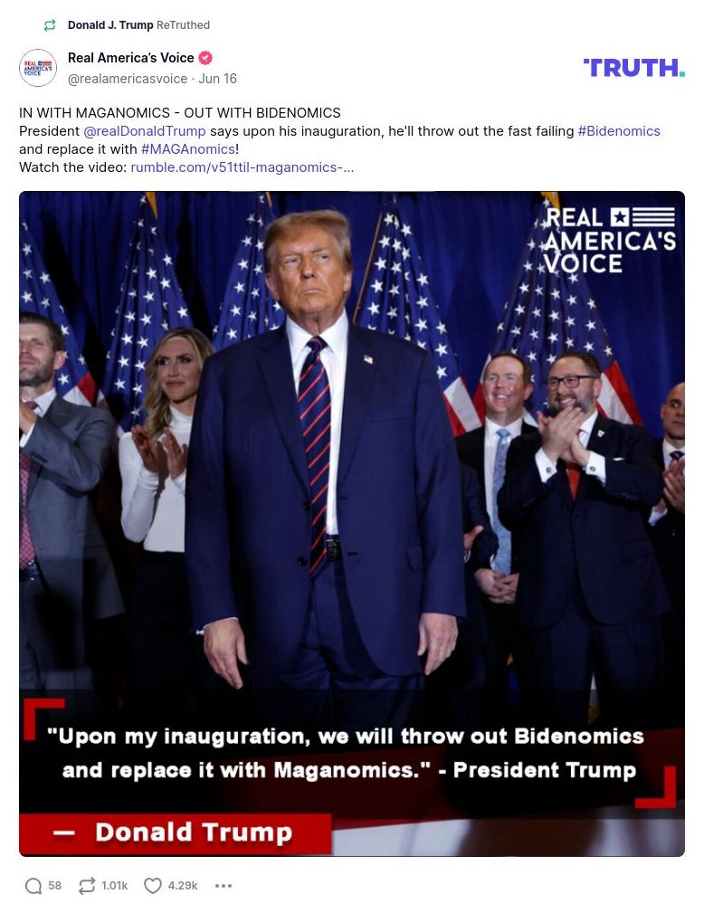 Post image from Donald Trump