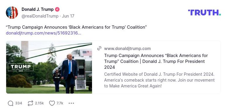 Post image from Donald Trump