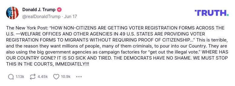 Post image from Donald Trump