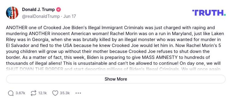 Post image from Donald Trump