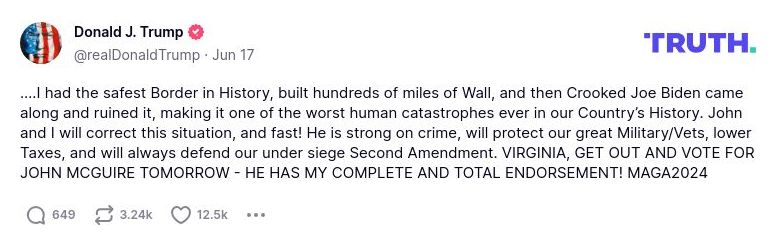 Post image from Donald Trump