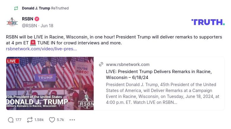 Post image from Donald Trump