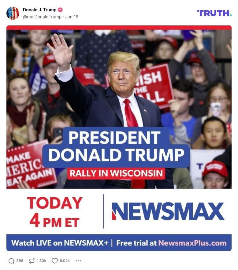 Post image from Donald Trump