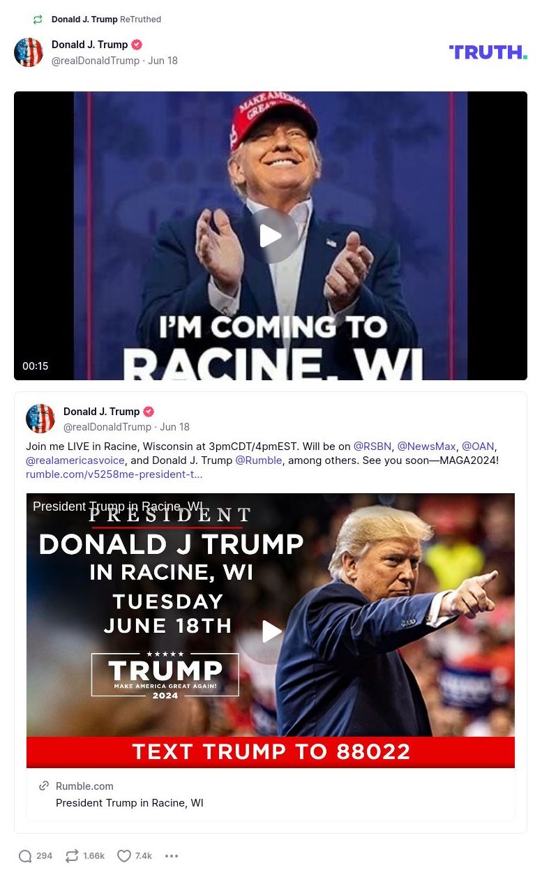 Post image from Donald Trump