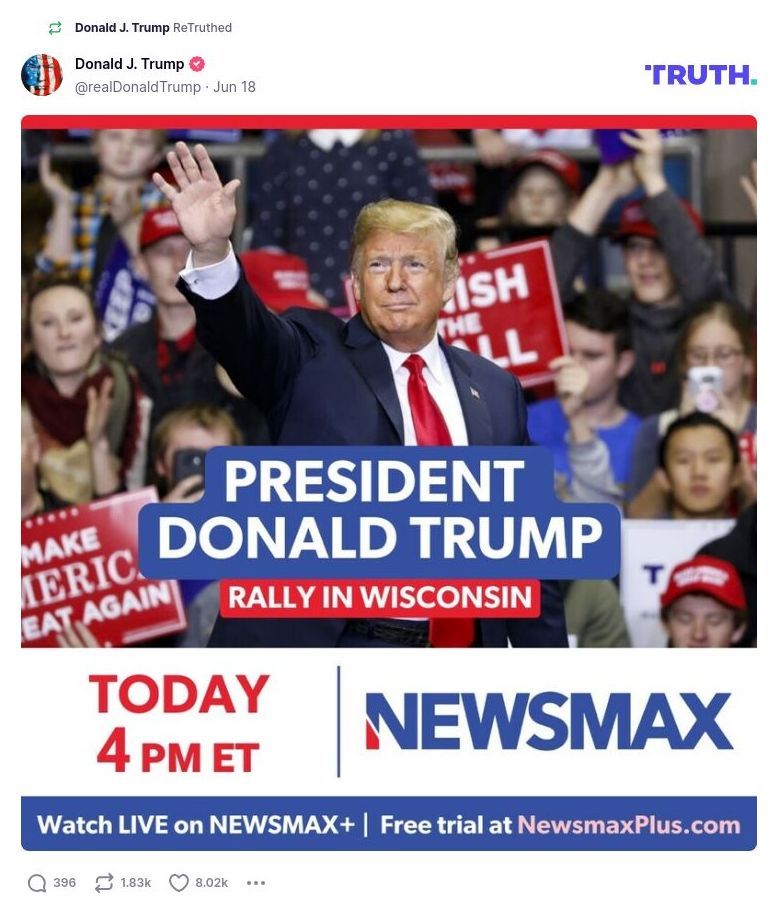 Post image from Donald Trump