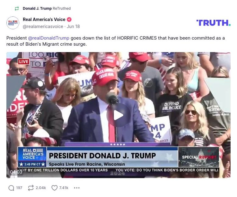 Post image from Donald Trump