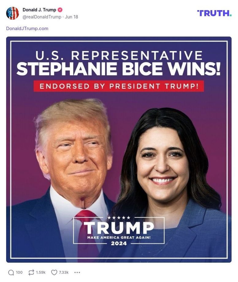 Post image from Donald Trump