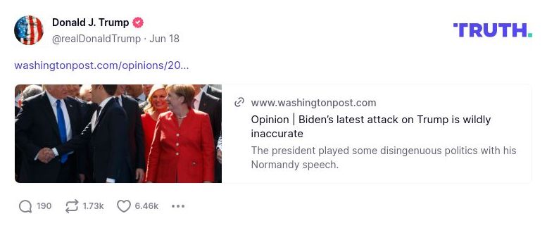 Post image from Donald Trump