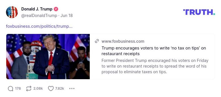 Post image from Donald Trump