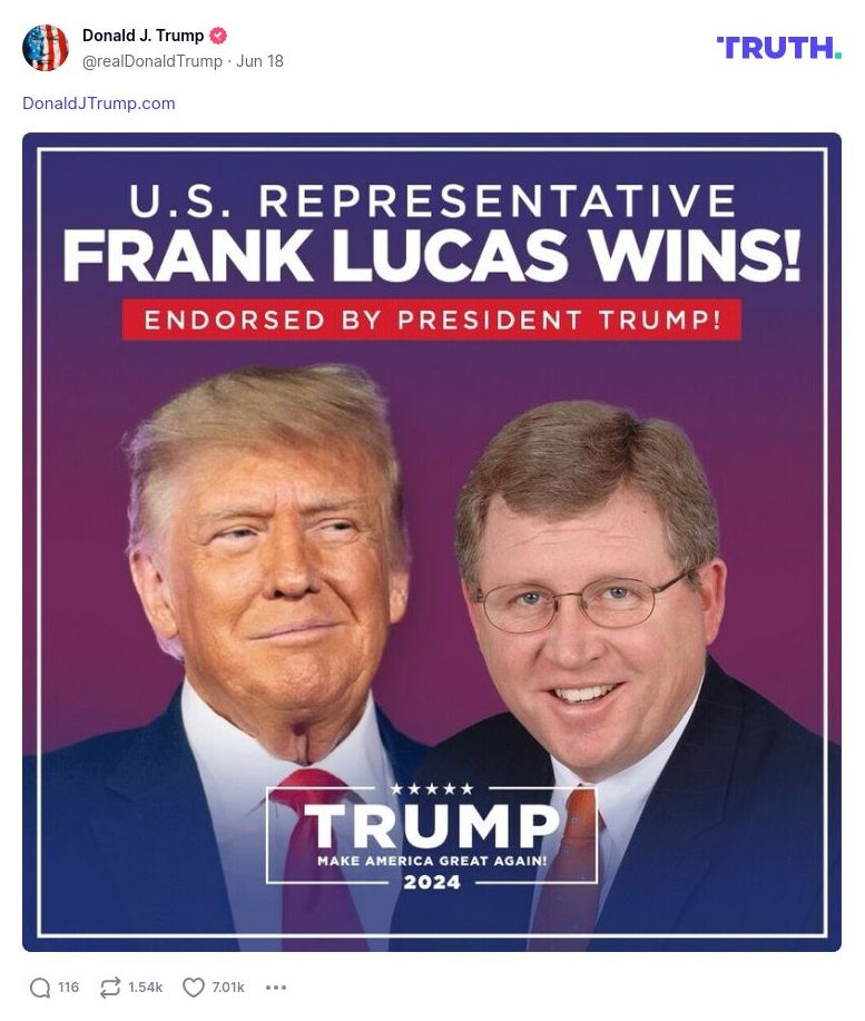 Post image from Donald Trump