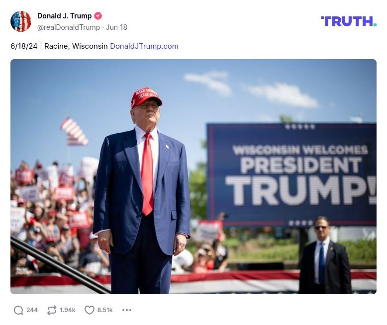 Post image from Donald Trump