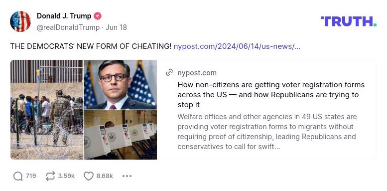 Post image from Donald Trump