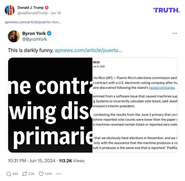 Post image from Donald Trump