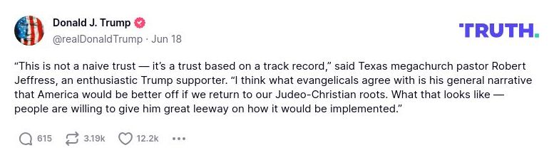 Post image from Donald Trump