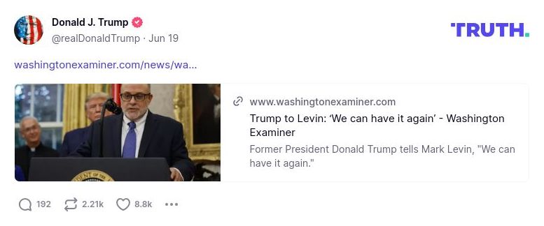 Post image from Donald Trump