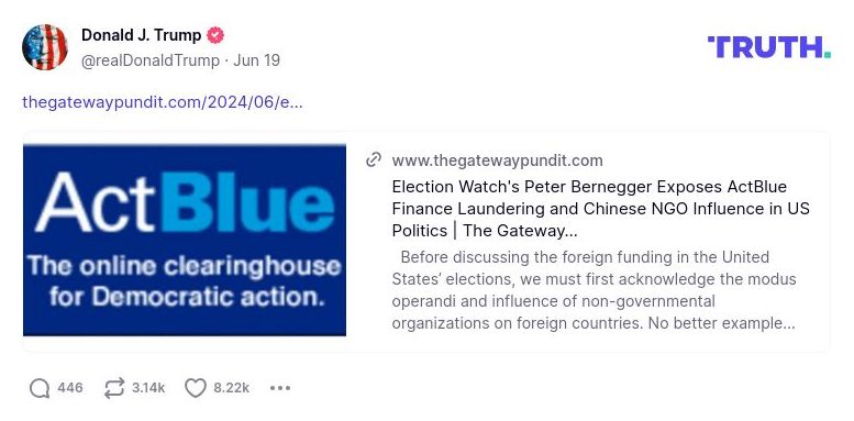 Post image from Donald Trump