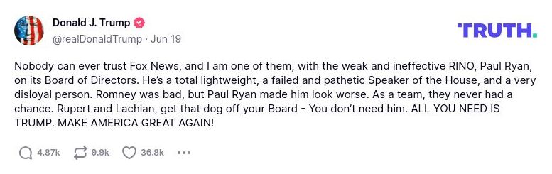 Post image from Donald Trump