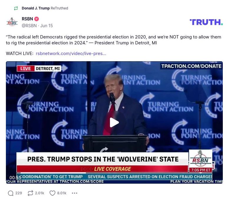 Post image from Donald Trump