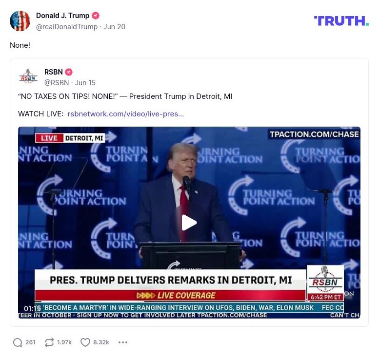 Post image from Donald Trump