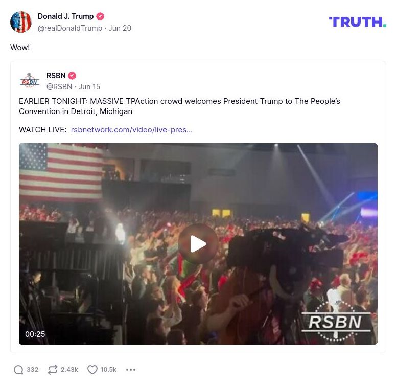 Post image from Donald Trump