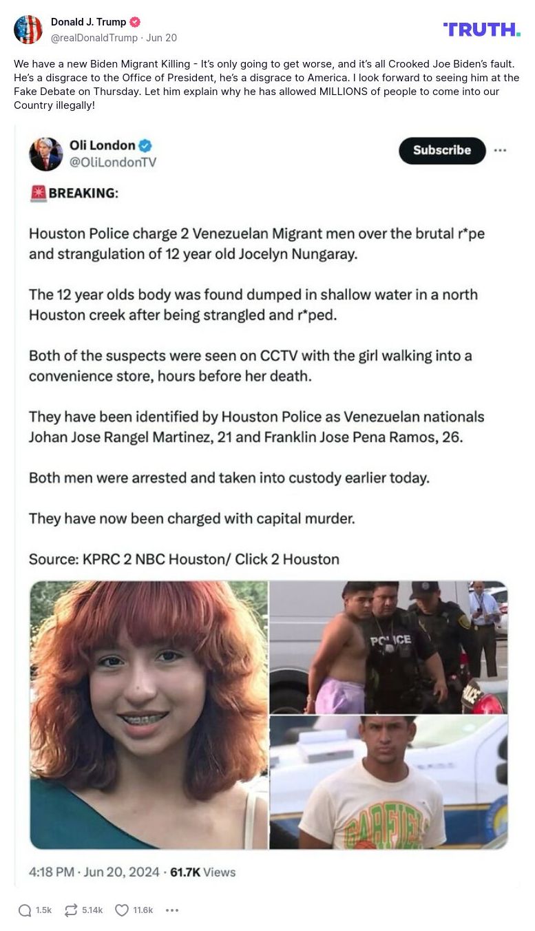 Post image from Donald Trump