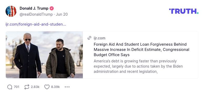 Post image from Donald Trump