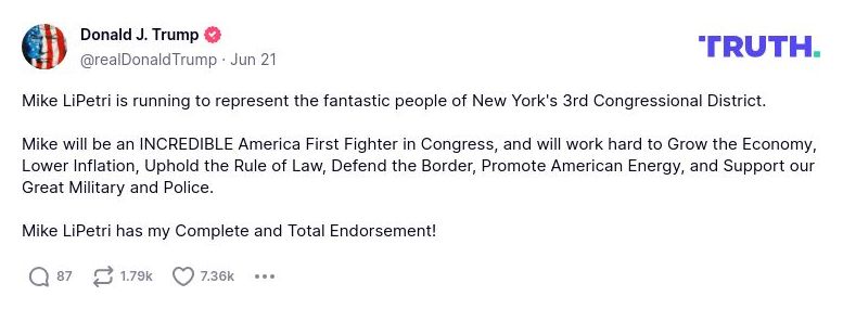 Post preview from Donald Trump