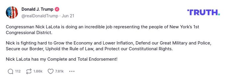 Post preview from Donald Trump