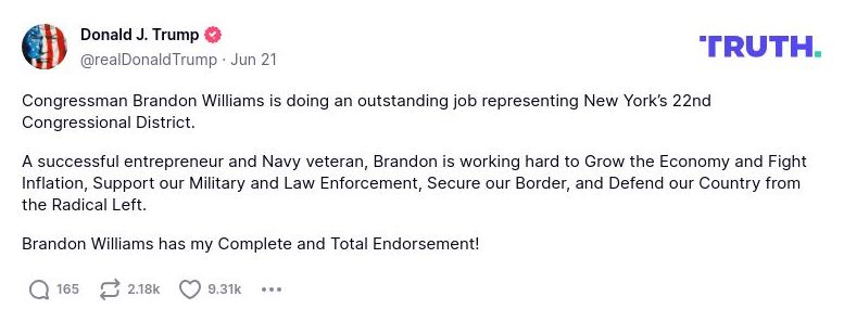 Post preview from Donald Trump