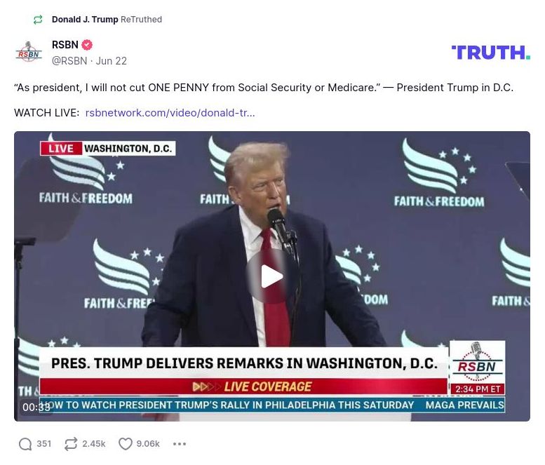 Post image from Donald Trump