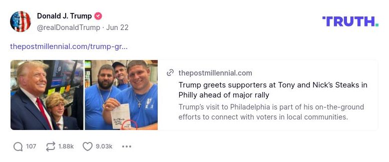 Post image from Donald Trump