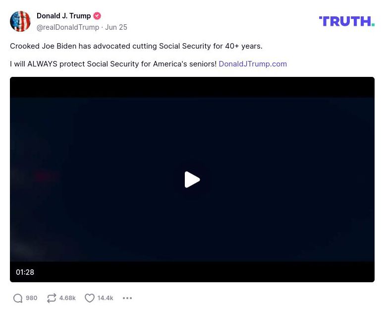 Post image from Donald Trump