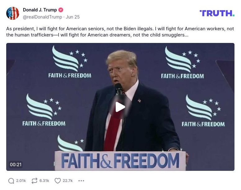 Post image from Donald Trump