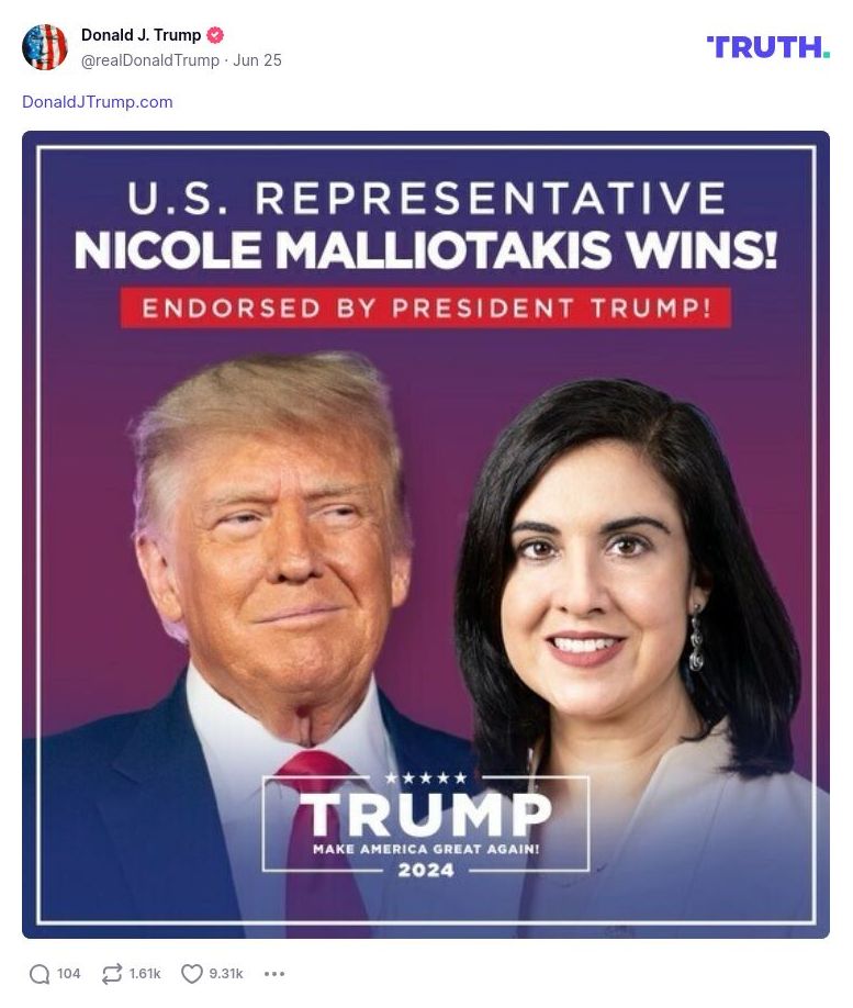 Post image from Donald Trump