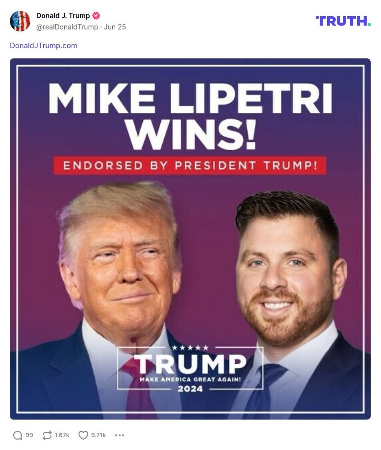 Post image from Donald Trump