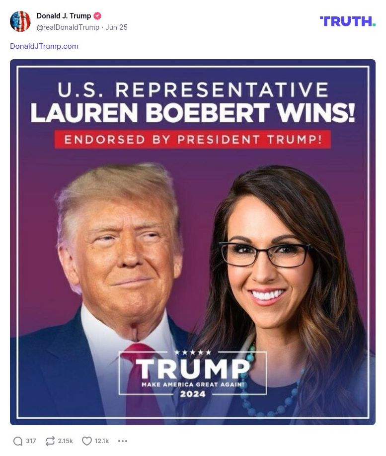 Post image from Donald Trump