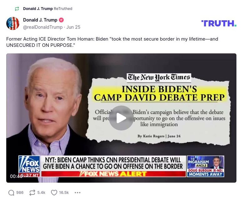 Post image from Donald Trump