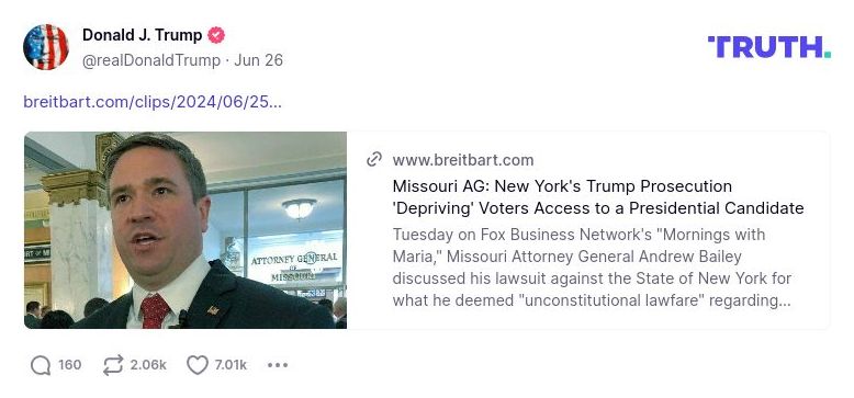 Post image from Donald Trump