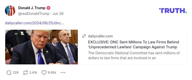 Post image from Donald Trump